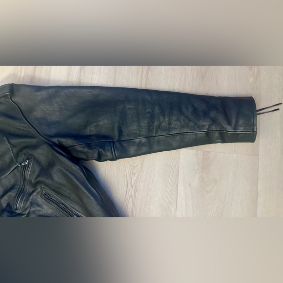 Vintage BIKER’S LEATHER STUFF Men’s Black  Moto Jacket 52” Chest (2XL) - Picture 9 of 13
